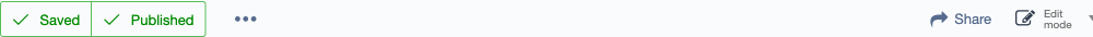 Save/Publish controls in the bottom action bar