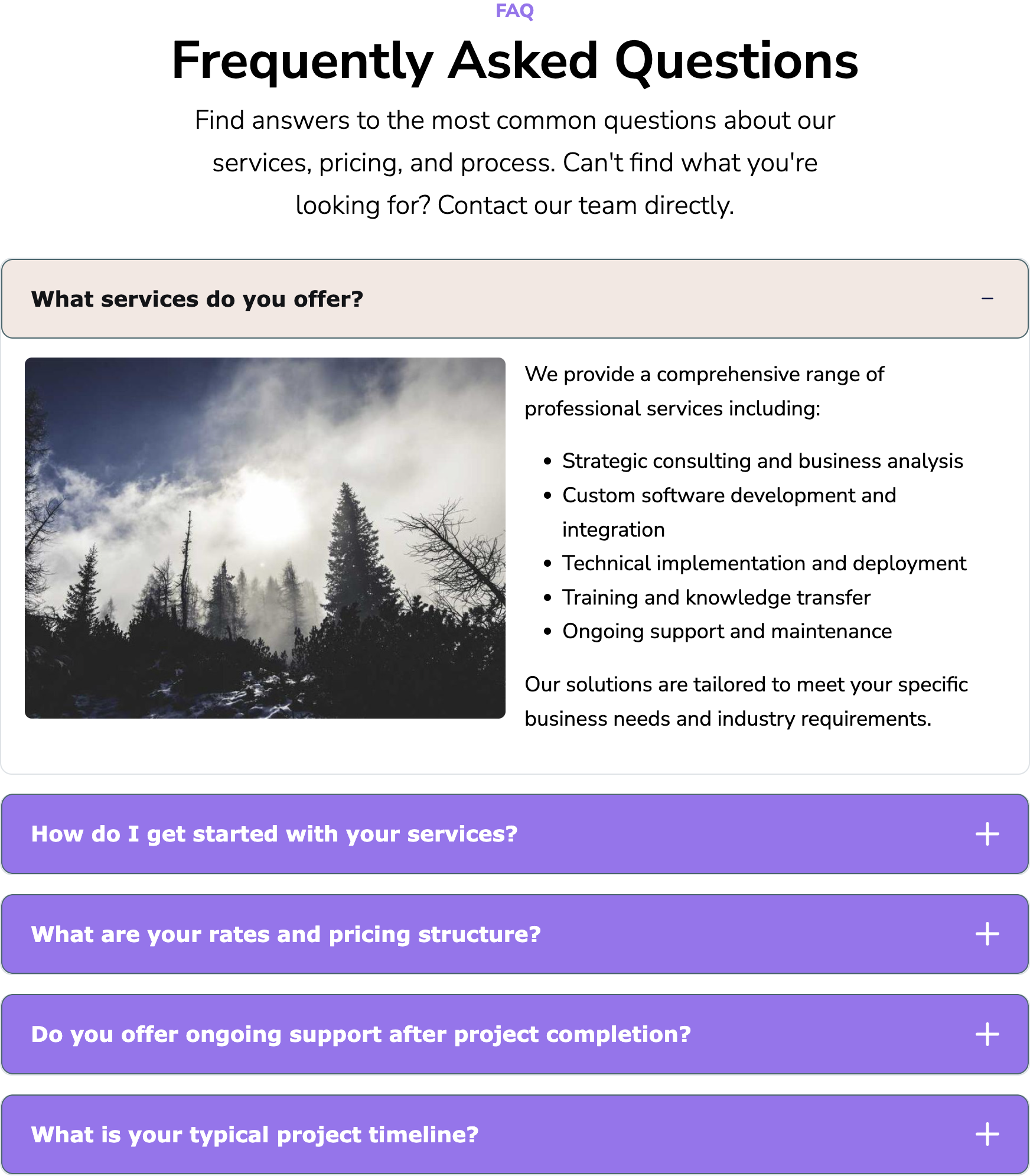 FAQ Template Example
