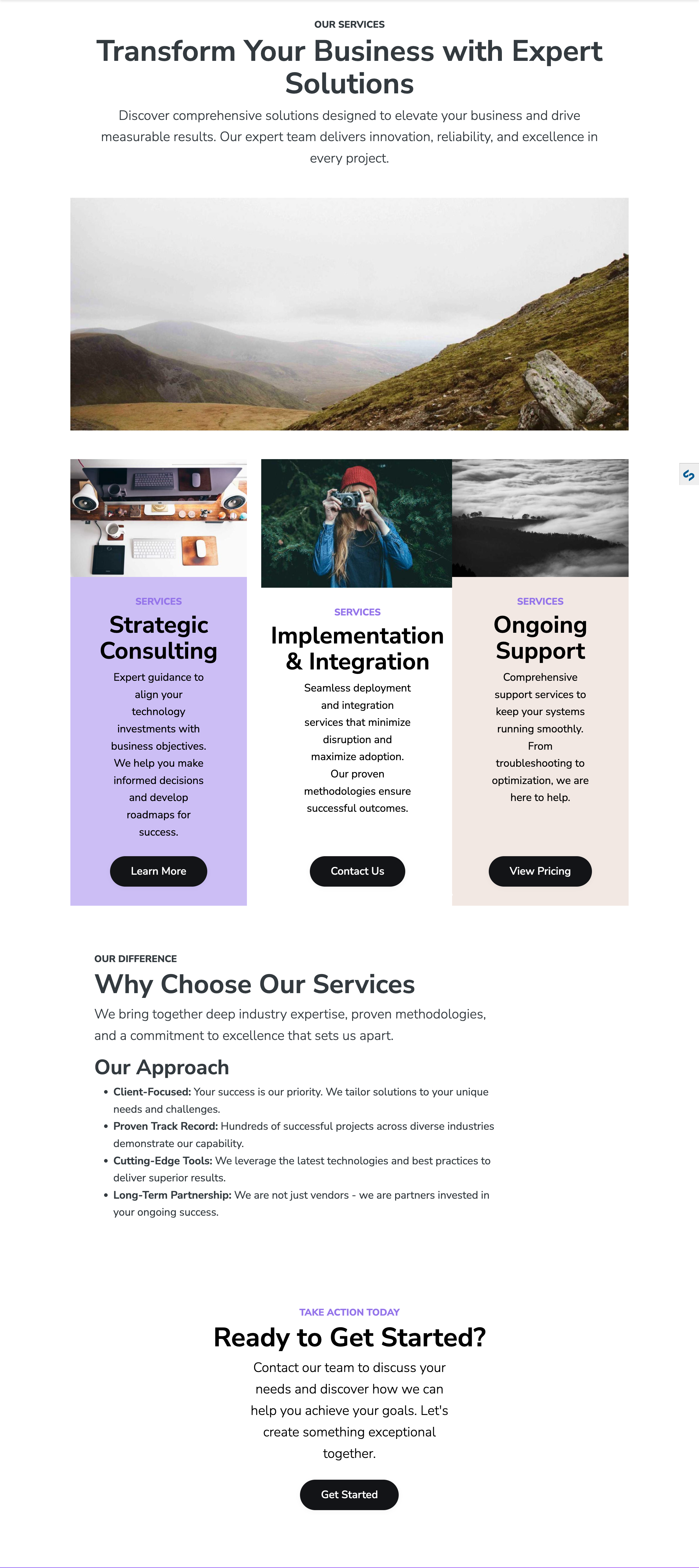 Service Landing Page Template Example