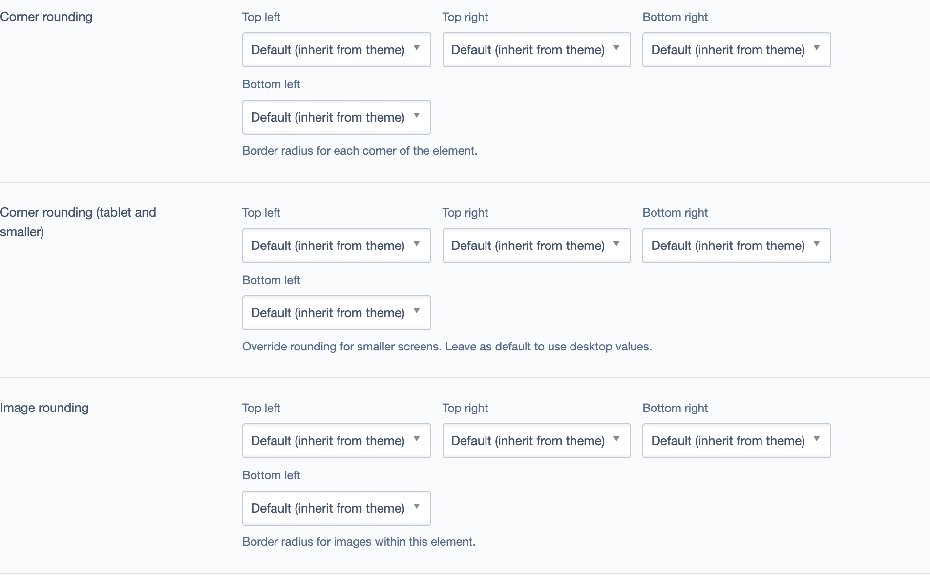 Card Element Rounding Tab