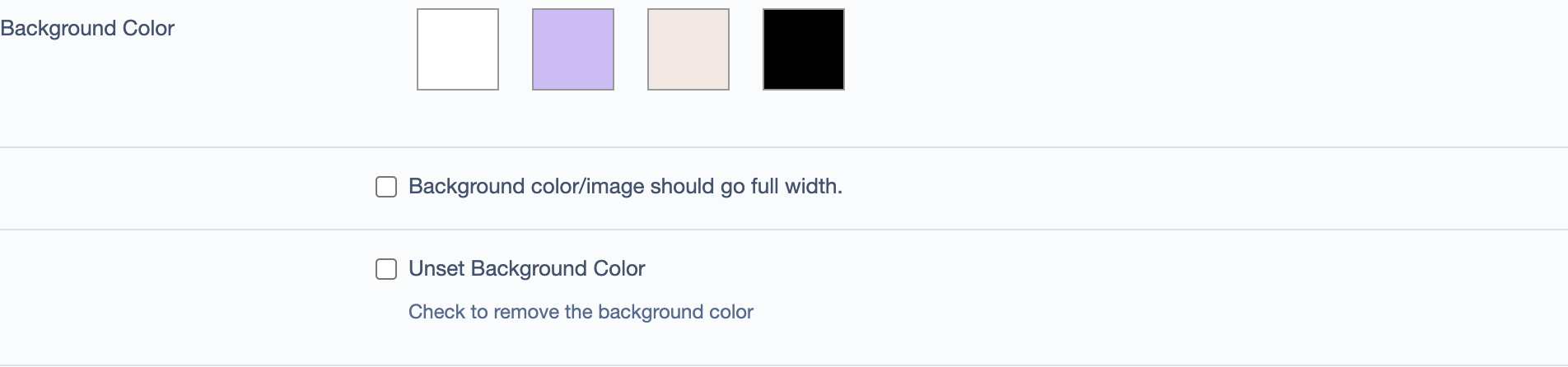 Row Element Colors Tab